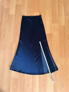 Whimsy + Row Navy A-Line Midi Skirt